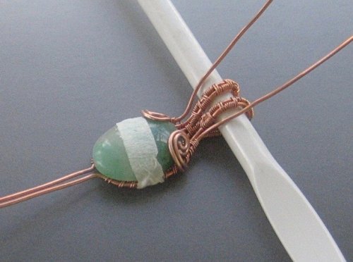 Dianna Biehl Mooses's Cabochon Woven Wire Pendant  - , Wire Weaving, Wire Wrapping, Wrapping, Wire Wrapping Jewelry, Weaving, Wire Weaving, Weaving Wire, 